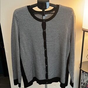 Croft & Barrow Black and White Cardigan Sweater